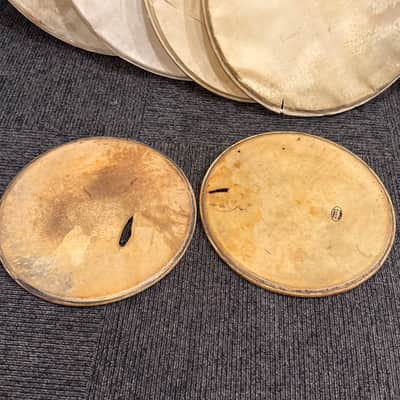 Grouping of Vintage Slingerland Calfskin Heads Pairs of 16", 22", 28" (Rm3) image 2