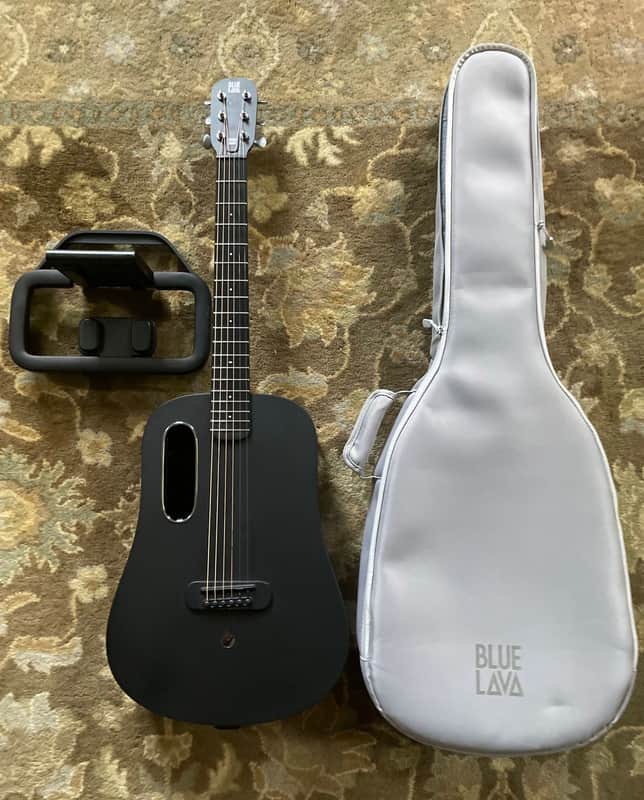 Blue Lava Touch Smart Acoustic-Electric Guitar w padded bag, & Easy-charge stand image 1