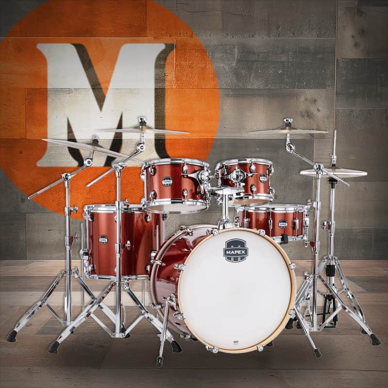 Mapex Mars Birch series 5-piece Rock Shell Pack - Orange Sparkle (MA529SFOR) image 1
