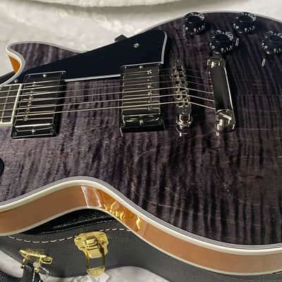 NEW! Gibson Dealer Select Custom Shop Les Paul Custom AAA Figured Flame Top - Transparent Black / Natural Back - Authorized Dealer - 8.8 lbs - G06805 image 9