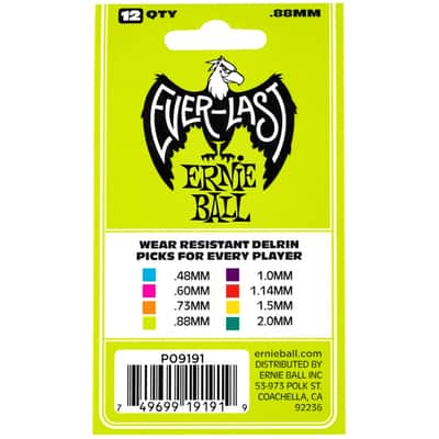 Ernie Ball Everlast Picks Green .88mm Bag Of 12 image 2