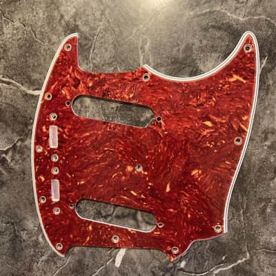 Celluloid Tortoise Tortoiseshell Wide Bevel Pickguard for Squier Classic Vibe '60's Mustang image 2