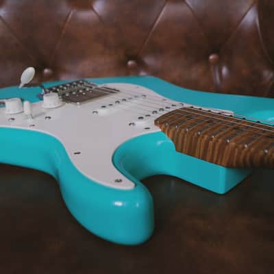 Xotic XSC-2 California Classic with 5A Roasted Flame Maple Neck - Surf Green image 3