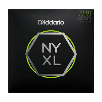 D'Addario NYXL45125 Nickel Wound Bass Guitar Strings 5-String Lightt Top / Medium Bottom 45-125 - Long Scale image 1