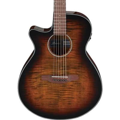 Ibanez AEG70L Left-Handed Acoustic Electric Guitar, Walnut Fretboard, Tiger Burst High Gloss image 2