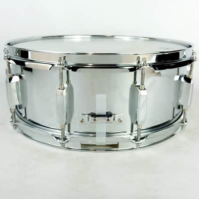 Pearl 5.5x14" Steel Shell Snare Drum 10-Lug Vintage 90s w Muffler Throw-Off/Butt image 5