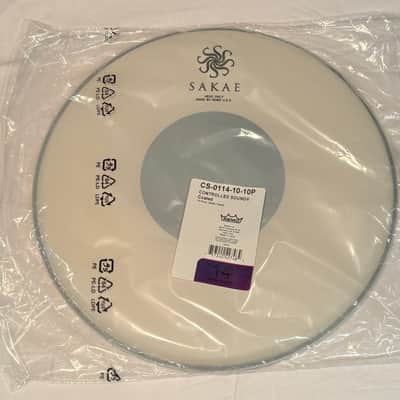 Sakae Logo 14" Remo Controlled Sound Coated Batter Drum Head White w/ Bottom Black Dot image 1