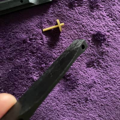 NOS-Gibson Ebony Archtop/Carved Top Bridge Base & Saddle Assemly 1970-80’s - Polished Grade #1 Ebony w/ Gold Hardware image 6