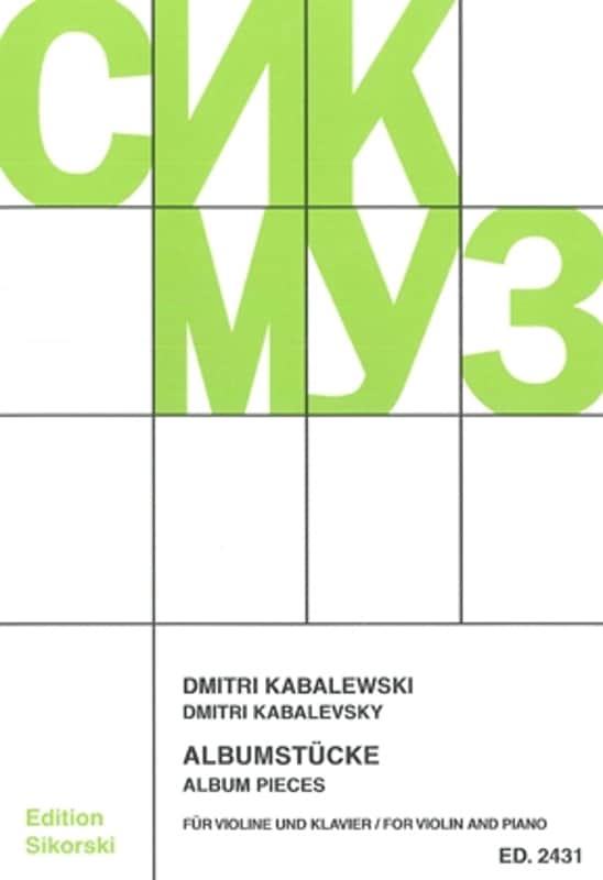 Album Pieces 13 easy solos and 2 duets arranged from opus 27 and 39  Violin and Piano String Softcover -NEW image 1