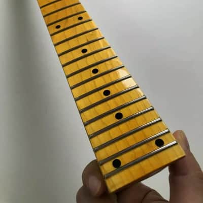 24 Frets Fingerboard Guitar Strat Style Maple Neck in Yellow Gloss Finish image 2