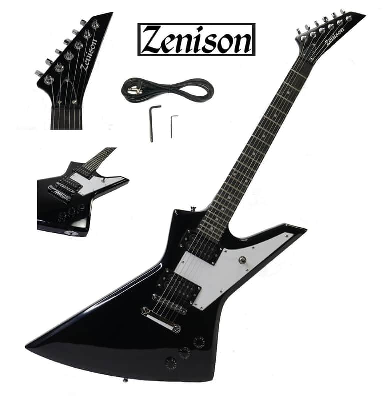 Zenison ELECTRIC GUITAR Black 6 String Right Handed Hard Rock Heavy Metal Style image 1