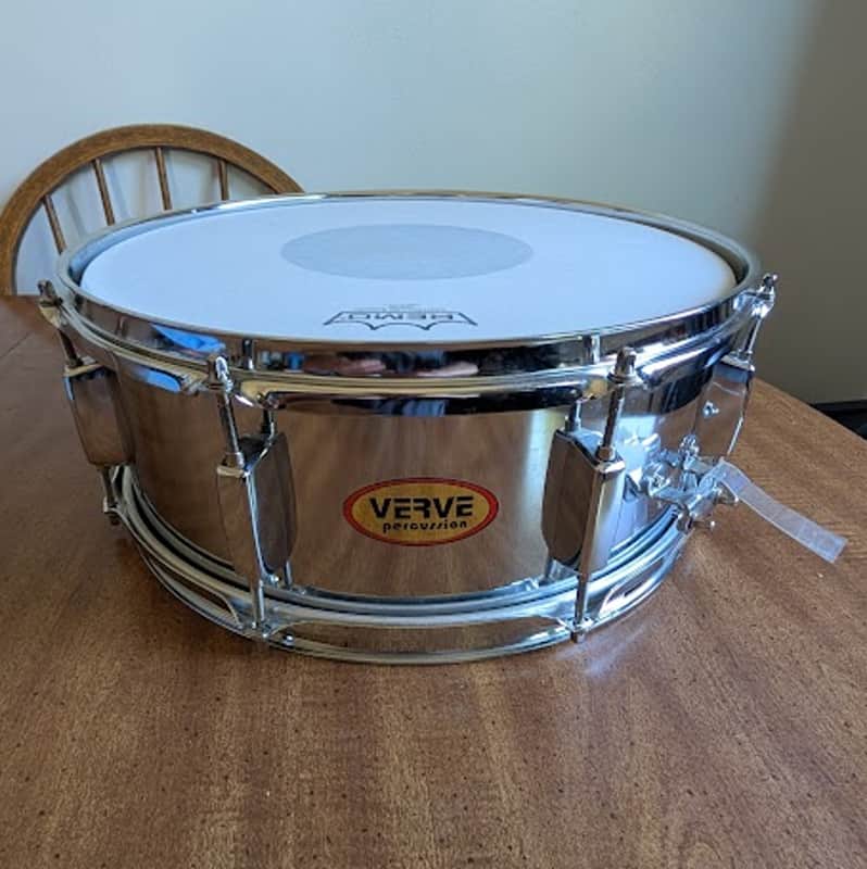 Verve Percussion 14" x 5.5" Steel snare 90s image 1