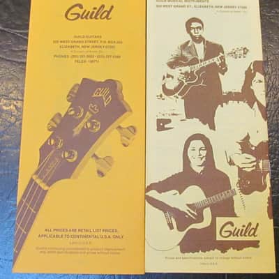 Vintage Guild Guitar Price Lists Lot of 9 1969-1980 image 12