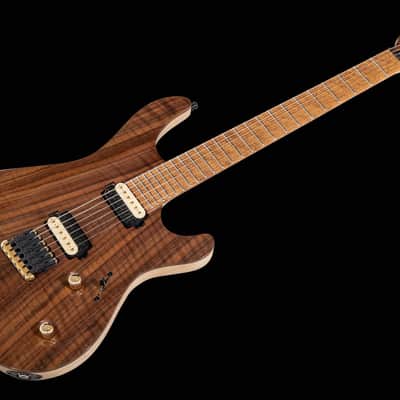 Mayones Regius 6 Custom Master Grade Curly Walnut - Natural Gloss image 2