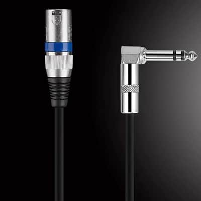 Right Angle XLR to 1/4 inch Microphone Cable, PVC Shelled 6.35mm 1/4 inch TRS Male to XLR Female Unbalance Interconnect Microphone Audio Cable Adapter for Speaker Mic Guitar Mixer (2m) image 3