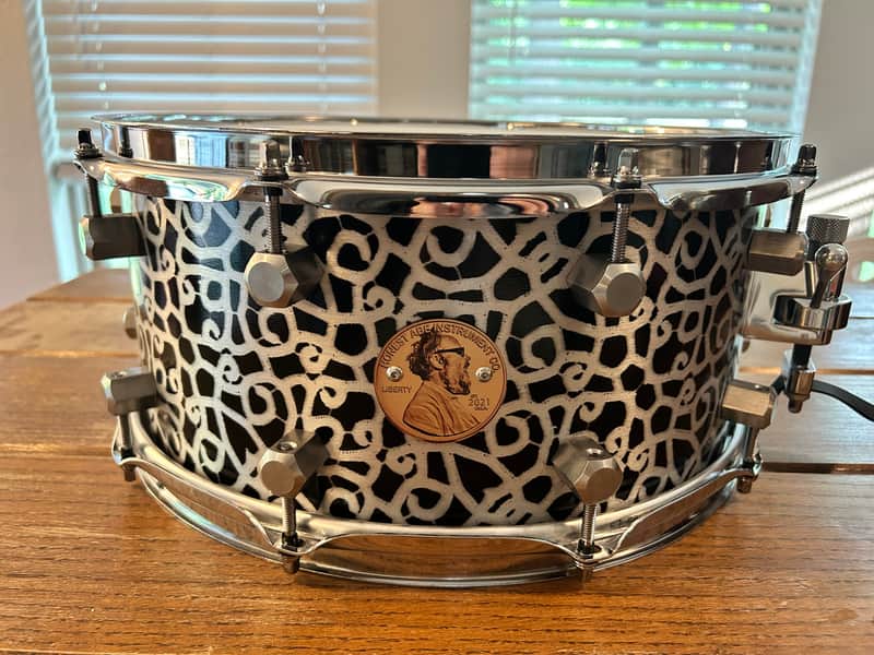 Honest Abe Instruments 3mm Aluminum Shell Custom Snare Drum 6.5x14 - 2025 Paisley-Esque Lacquer finish image 1