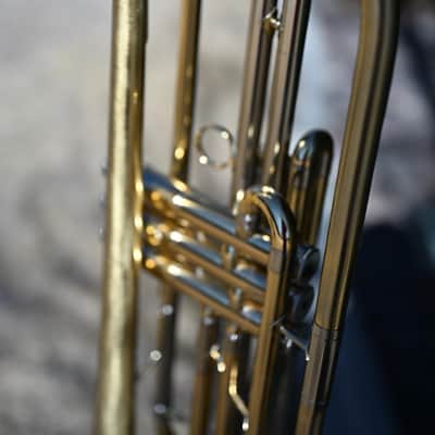 Bb Bass Trumpet - Scratched and Buffed Lacquer - NEW student model / great as a secondary or marching horn image 5