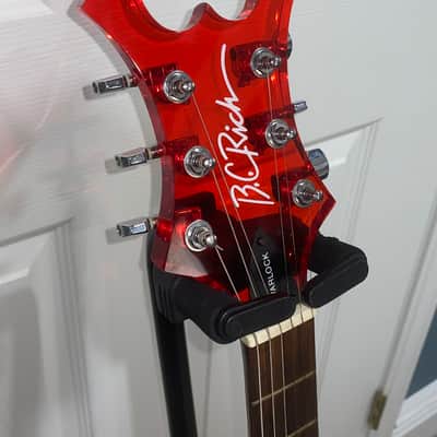 1999 BC Rich Ice Acrylic Warlock Guitar See Thru Red Lucite w OHSC image 5