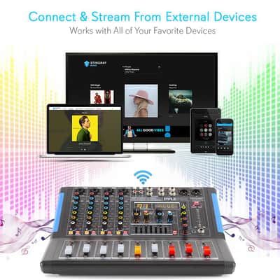 Pyle PMXU46BT 4-Ch. Bluetooth Studio Mixer - DJ Controller Audio Mixing Console System image 2