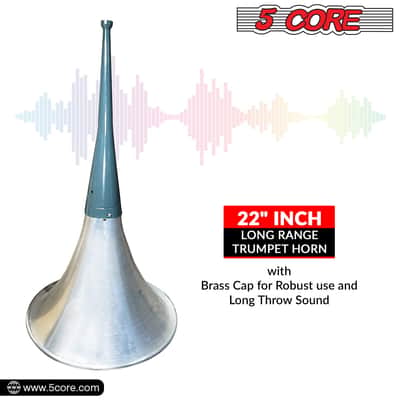 5 Core PA Horn Speaker Indoor Outdoor 22 Inch Long Range Trumpet Horn - Loud Sound Megaphone +Mounting Bracket | Aluminum-Iron Body | Universal Screw-On | Weatherproof-22" Long Throw Aluminum Horn+Metal image 6