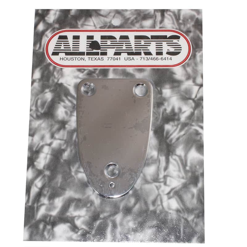 AP-0606-010 Chrome 3-hole Neckplate for Bass Guitar 70s Style No Logo image 1
