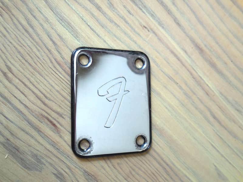 Fender Neckplate 1980's with original Black back pad image 1