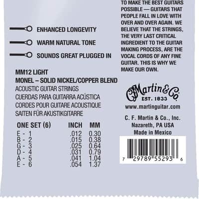 Martin MM12 Retro Acoustic Monel Acoustic Guitar Strings - Light (.12 - .54) image 2
