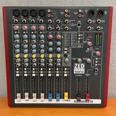 Allen & Heath ZED-60-10FX 10-Channel Mixer with 60mm Faders, Effects 2012 - Present - Black/Red image 1