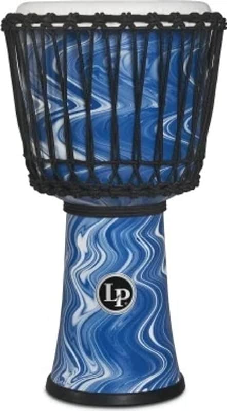 Lp 10-inch Rope Tuned Circle Djembe With Perfect-pitch Head - Blue Marble image 1