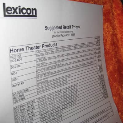 Lexicon Products Price Sheet Brochure from 1999 image 4