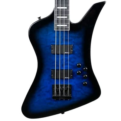 Jackson JS Kelly Bird JS3Q Bass Guitar Transparent Blue Burst (Used) image 1