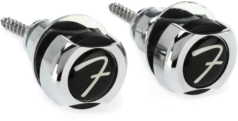 Fender "F" Logo Infinity Strap Locks 2010s - Chrome image 1