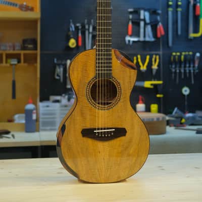 Batiksoul Guitars No.#126 - Parlour Crescentia Moon Flamed Mango ( Hybrid Bracing ) image 12