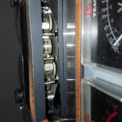 Teac A-4010S 4-head R2R Auto-Reverse 2-track 1/4" 7" reel to reel recorder tape deck player 1970s A4010S - stained wood and stainless steel image 5