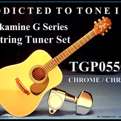 Takamine G Series  TGP0550C Tuning Machine Heads / Tuners / Set of 6 / OEM Part  CHROME image 6