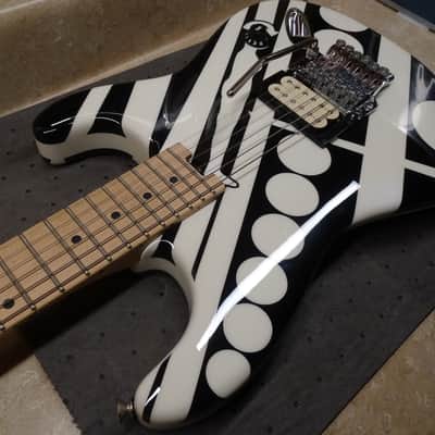 EVH Striped Series "Circles/See Ya" 2014--The OG --Titanium and Brass Hot Rodded- - Gloss Black/White image 19