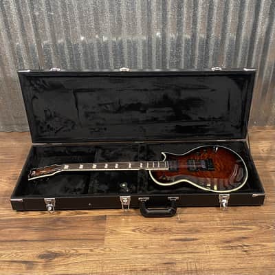 ESP LTD EC-1000 ET Evertune Quilt Top Dark Brown Sunburst Guitar & Case #1459 Used image 2