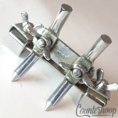 *Pearl Bass Drum Spurs Clamp-On Hoop Mount Anchor Legs Spikes Japan Vintage 60s* - Mint / 6.95/24.95 image 1