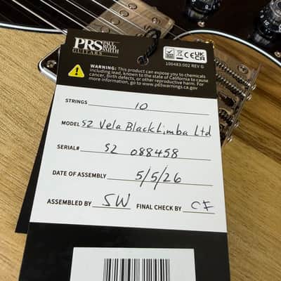 PRS S2 Vela Limited Edition Black Limba Satin Natural S2088458 image 18