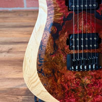 Schecter USA Custom Shop Sunset Extreme Electric Guitar - Natural Satin Stabilized Burl Top image 4