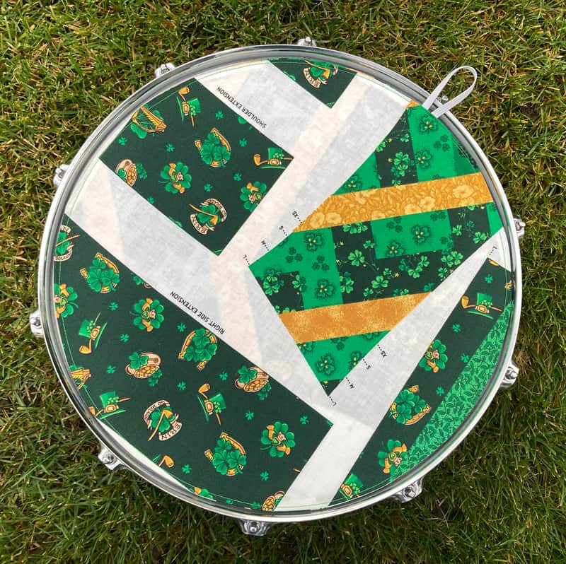 14" reversible Drum Bunny cloth drum cover - partial mute - dampener - compare to Drum Tortillas, Quesadilla, Big Fat Snare image 1