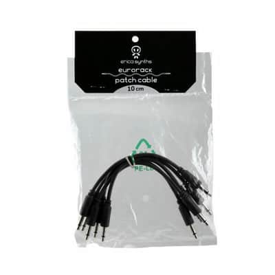 Erica Synths Braided & Soft Eurorack Patch Cables 10 cm (5 pcs) (Black)  [Three Wave Music] image 2
