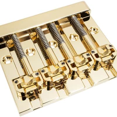 Hipshot 5K400G KickAss Bass Bridge 4-String 5-Hole Retrofits Badass Bass - GOLD image 7