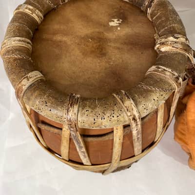 Immagine Antique solid wood Thavil Pakhawaj indian hand drum - 7