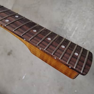 Flame Roasted Maple Strat Neck fits fender Stratocaster body 22 frets image 4