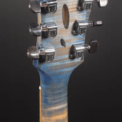 2015 Mirabella Oval Hole Archtop Blue Sunburst with Side Trapdoors image 14