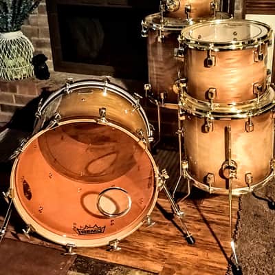 ODERY CUSTOM BRONZED ROOTBEER FADE-BRASS PLATED HDWE 6 PC SHELL PACK 10t, 12t, 13sd, 14ft, 16ft, 22"b image 12