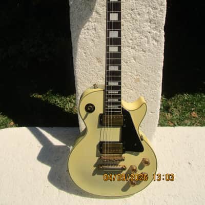 Orville LPC-75 Les Paul Custom Guitar, Japan, White, Gig Bag image 1