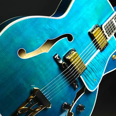 Heritage  Super Eagle 1998 Blue Sunburst Rare Archtop Guitar image 2