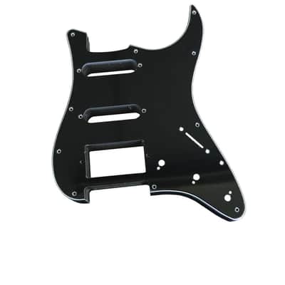Electric Guitar Pickguard 3 Ply 11 holes 2 Single Pickup 1 Humbucker Pickup SSH Compatible with Strat Style Modern Guitar Parts Replacement(Black) image 6